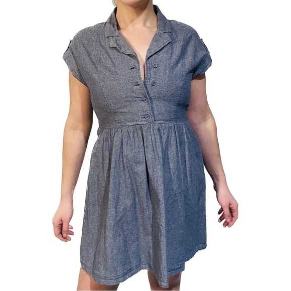 Derek Heart - Medium Denim Party Dress With Buttons - Picture 2 of 6